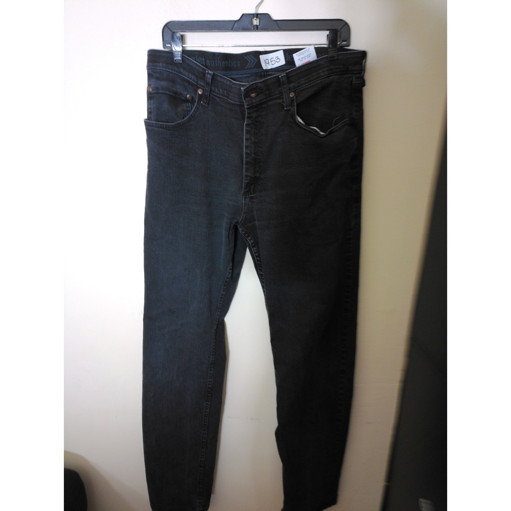 Wrangler Authentics Jeans Mens 34x34 Black Straight Leg Stretch Workwear Denim